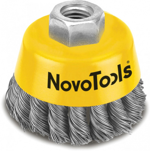 щетка на болгарку торцевая NovoTools - 65 мм плет. сталь