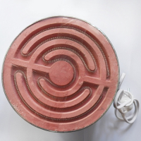 Электроплита дачная - круглая, красный камень(белая спираль)1.5кВт со шнуром