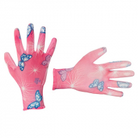 перчатки INTERTOOL (уп) - садовый с полиуретан.покрытием,розовые,р,8(5пар)