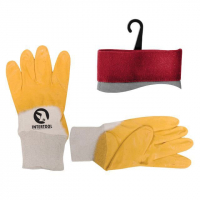 перчатки INTERTOOL (пар) - трикотаж.х/б покрыта нитрил.на лодони,желтая,р,10