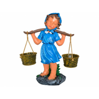 Садовая фигура - девочка с ведрами глянец