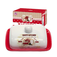 Масленка керамика S&T в подарочной упаковке - 13*17; h-5,5, Happy Kitchen