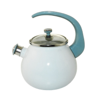 чайник со свистком эмаль TM EPOS - 2,5л Бирюзовая 82711 (стекл.крышка и имп.фурн.)