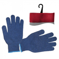 перчатки INTERTOOL (уп) - трикотаж.синтетич.с покрытием PVC с точкой на ладони,синяя,р,9 (5пар)