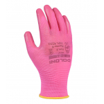 перчатки Долони /пар/ - розовые,трикотаж с нитрил.покрытием( неполный облив) р,8