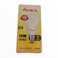 LED лампа Сокол - A65 18.0W 220В E27 4100К
