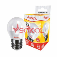 LED лампа Сокол - G45  5.0W 220В E27 4100К