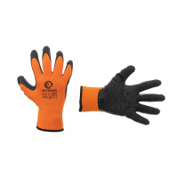 перчатки INTERTOOL (пар) - трикотаж.синтетич.оранжевая,покрыта черн.рифлен.латексом,р,9